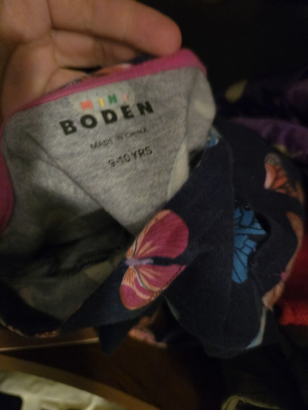 Mini Boden Navy Long Sleeve Butterfly Dress 9-10y - Picture 5 of 5